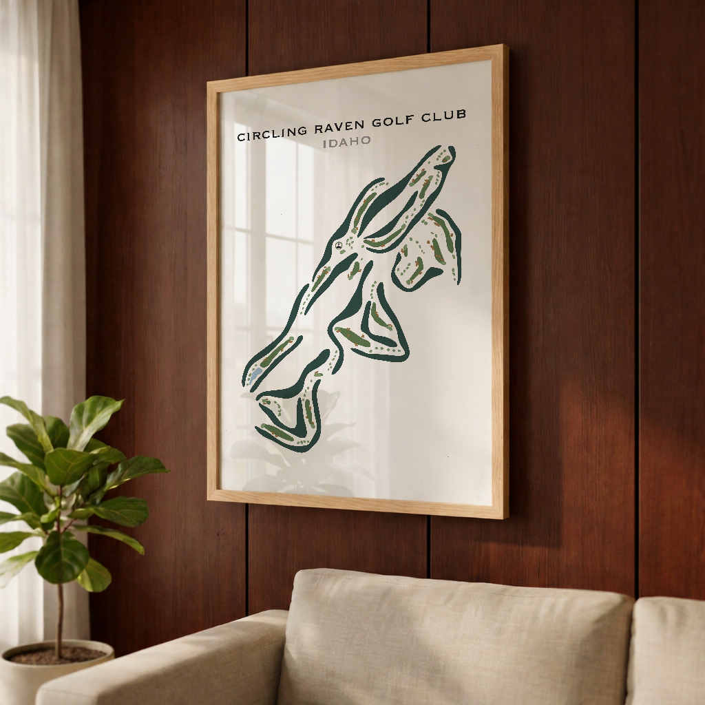Circling Raven Golf Club, Worley Idaho - Printed Golf Courses