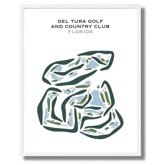 Del Tura Golf & Country Club, Florida - Printed Golf Courses