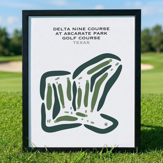 Delta Nine Course at Ascarate Park Golf Course, Texas - Printed Golf Courses