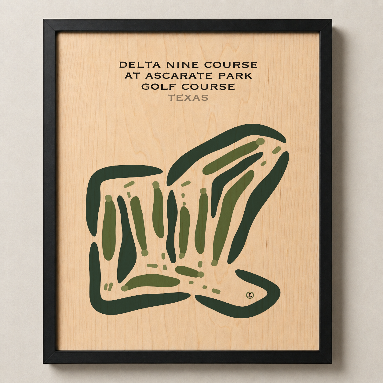 Delta Nine Course at Ascarate Park Golf Course, Texas - Printed Golf Courses
