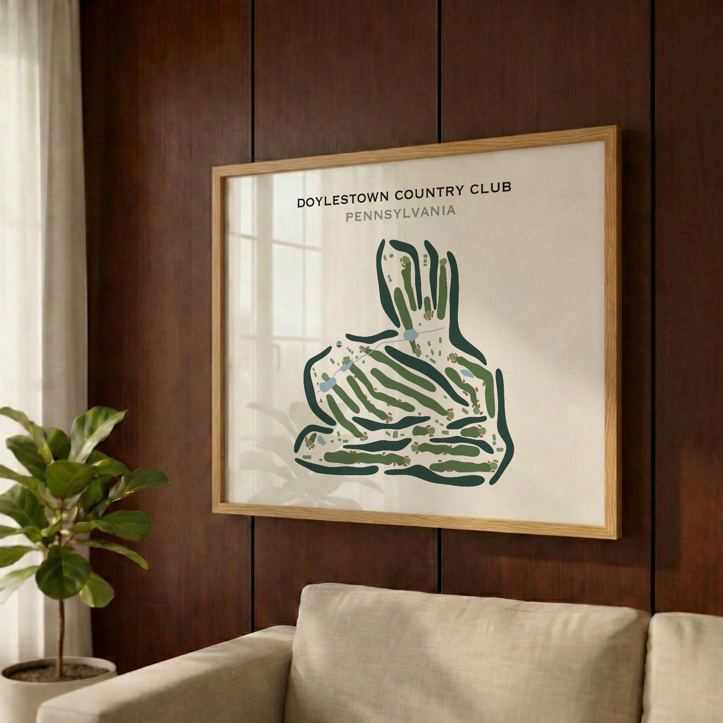 Doylestown Country Club, Pennsylvania - Printed Golf Course