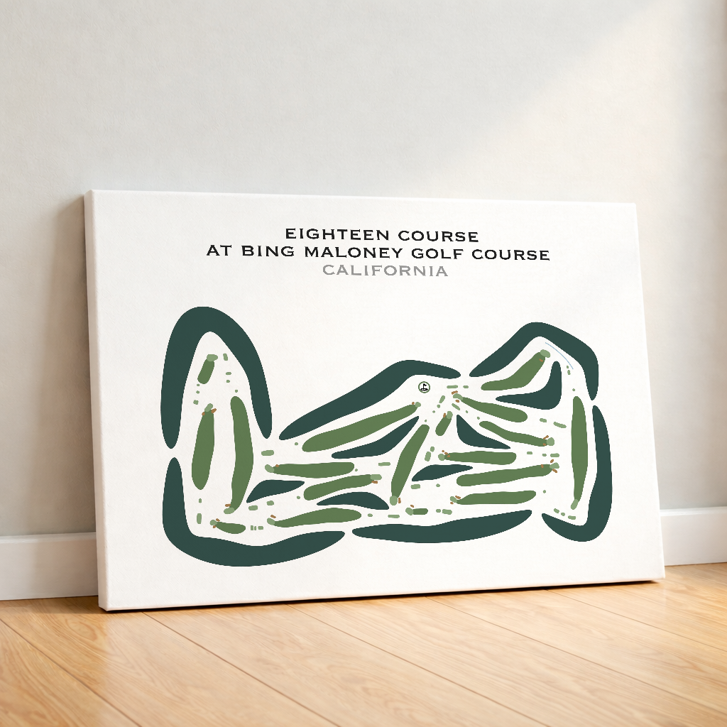 Eighteen Course at Bing Maloney Golf Course, California - Printed Golf Courses