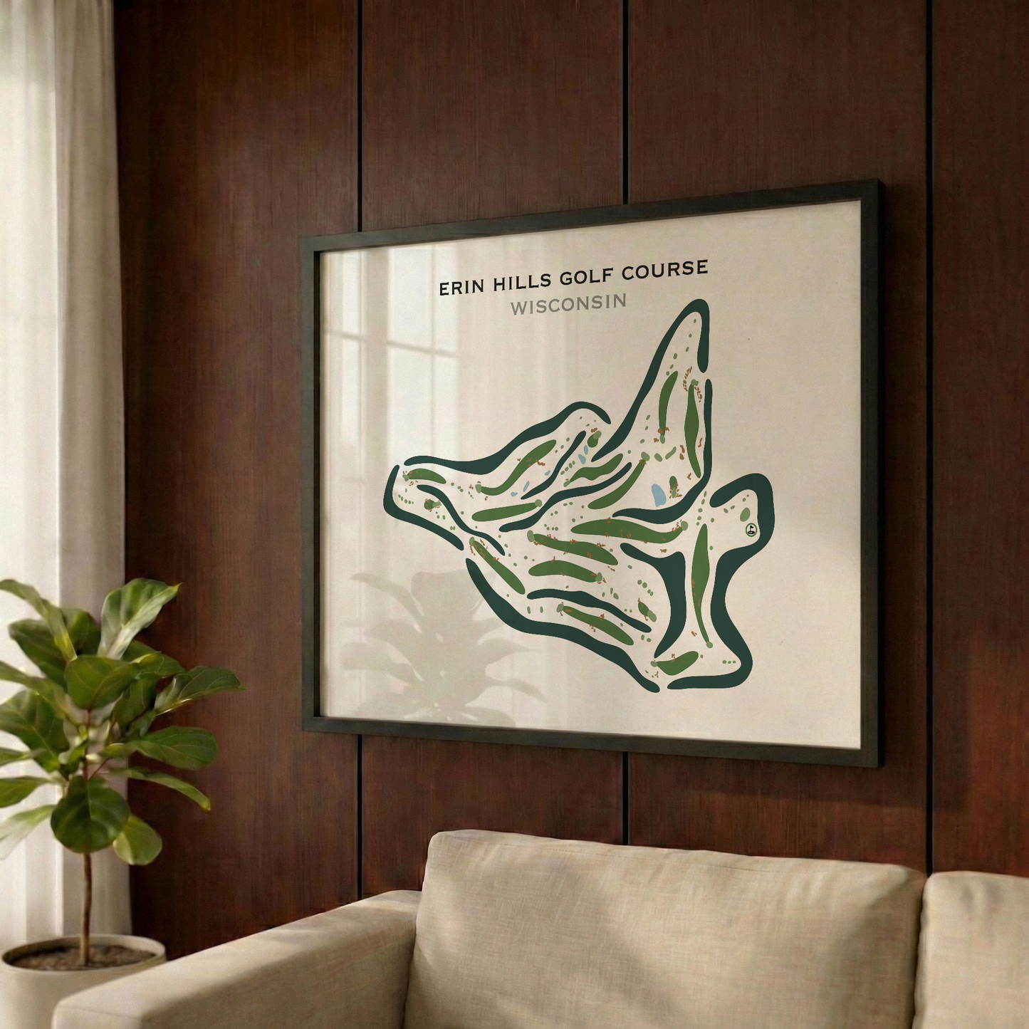 Erin Hills Golf Course Hartford, Wisconsin - Printed Golf Courses