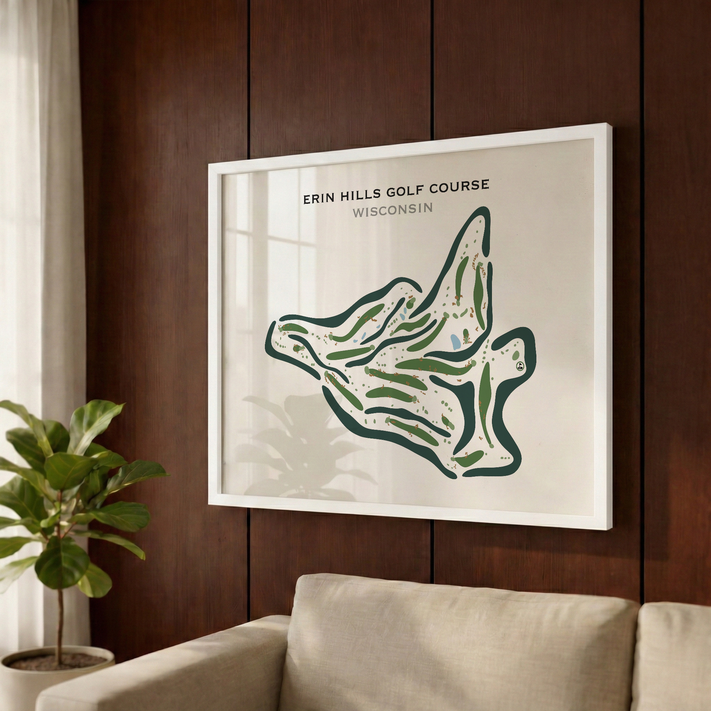 Erin Hills Golf Course Hartford, Wisconsin - Printed Golf Courses