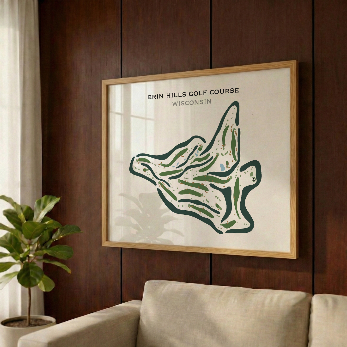 Erin Hills Golf Course Hartford, Wisconsin - Printed Golf Courses