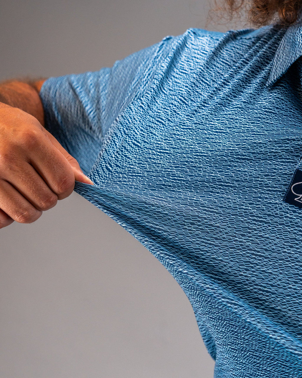 Squiggle Blue Golf Polo