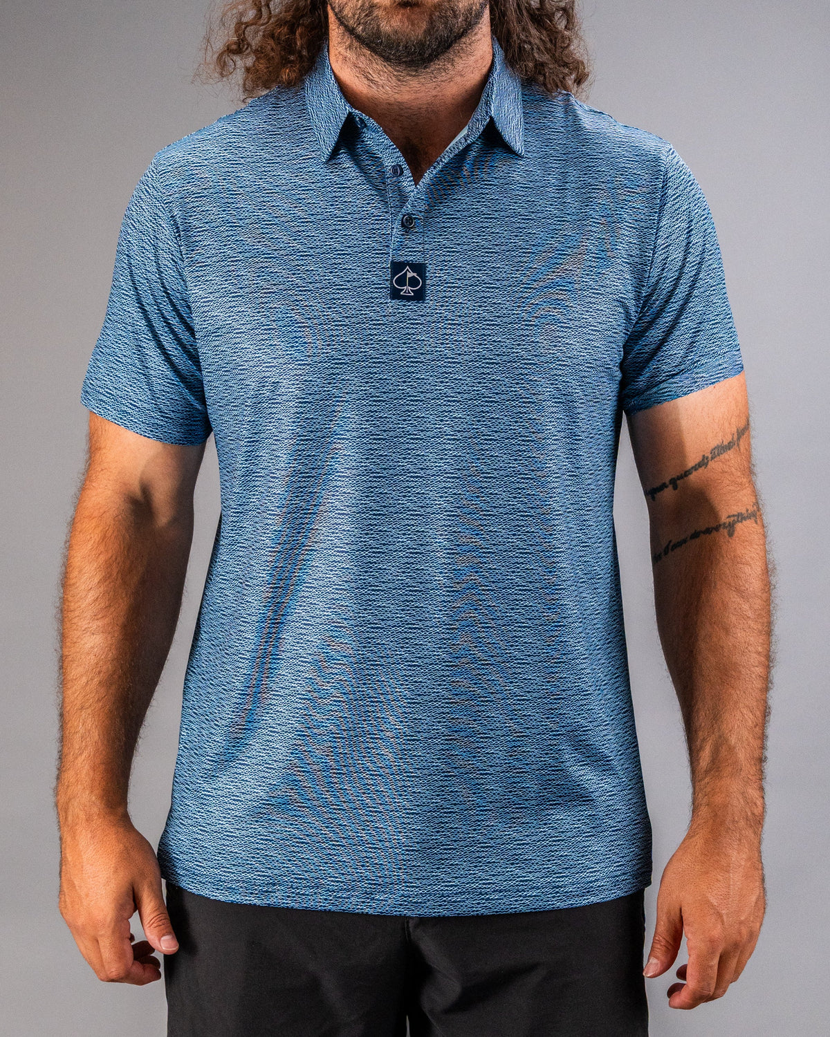 Squiggle Blue Golf Polo