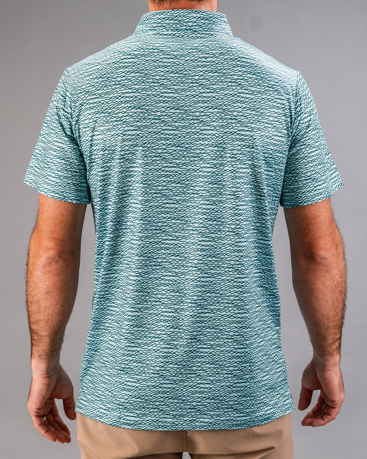 Squiggle Teal Golf Polo