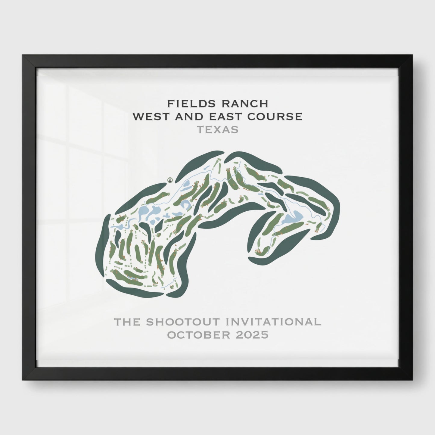 Fields Ranch, West & East Golf Courses, Texas - Printed Golf Course