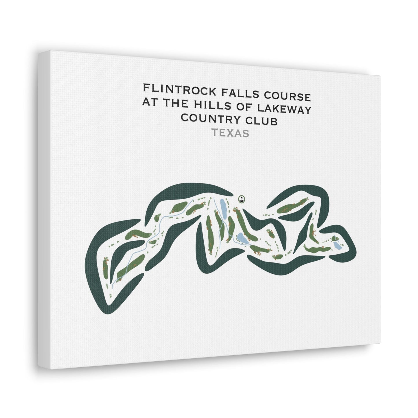 Flintrock Falls Course at The Hills of Lakeway Country Club, Texas - Printed Golf Courses