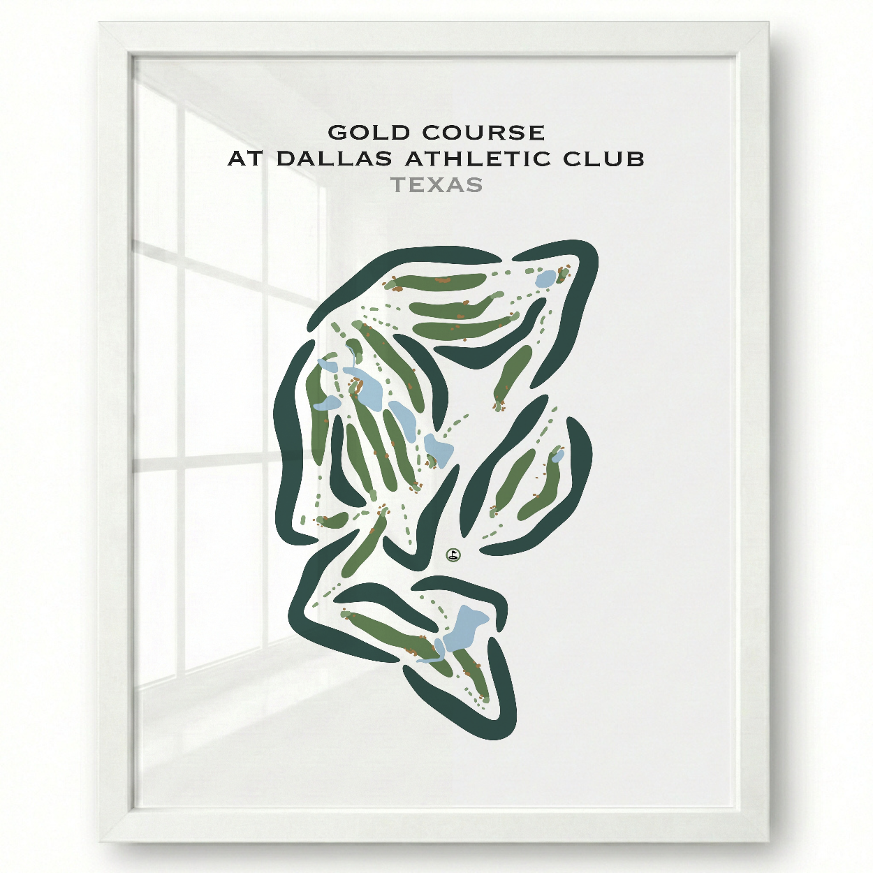 Gold Course at Dallas Athletic Club, Texas - Printed Golf Courses