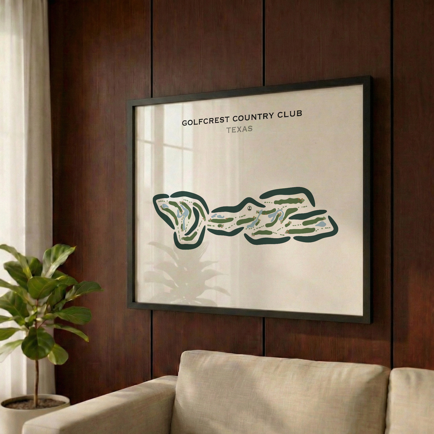 Golfcrest Country Club, Texas - Printed Golf Courses