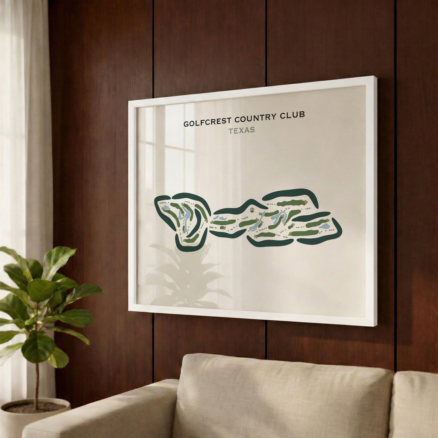 Golfcrest Country Club, Texas - Printed Golf Courses