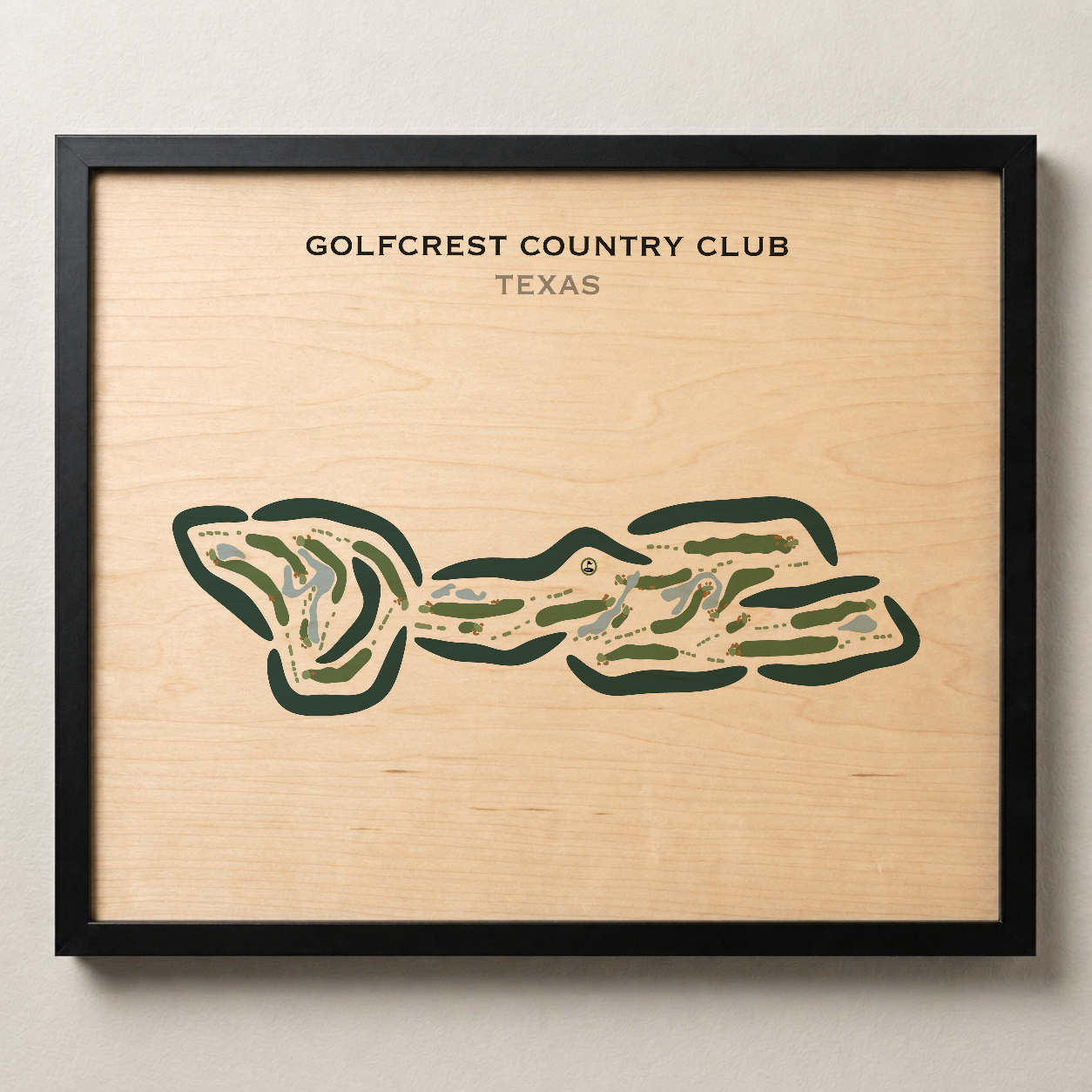 Golfcrest Country Club, Texas - Printed Golf Courses