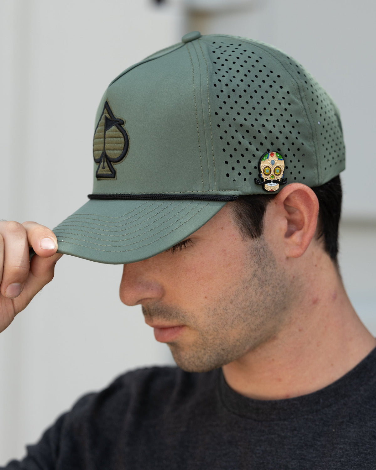 Perforated Golf Rope Hat - Olive