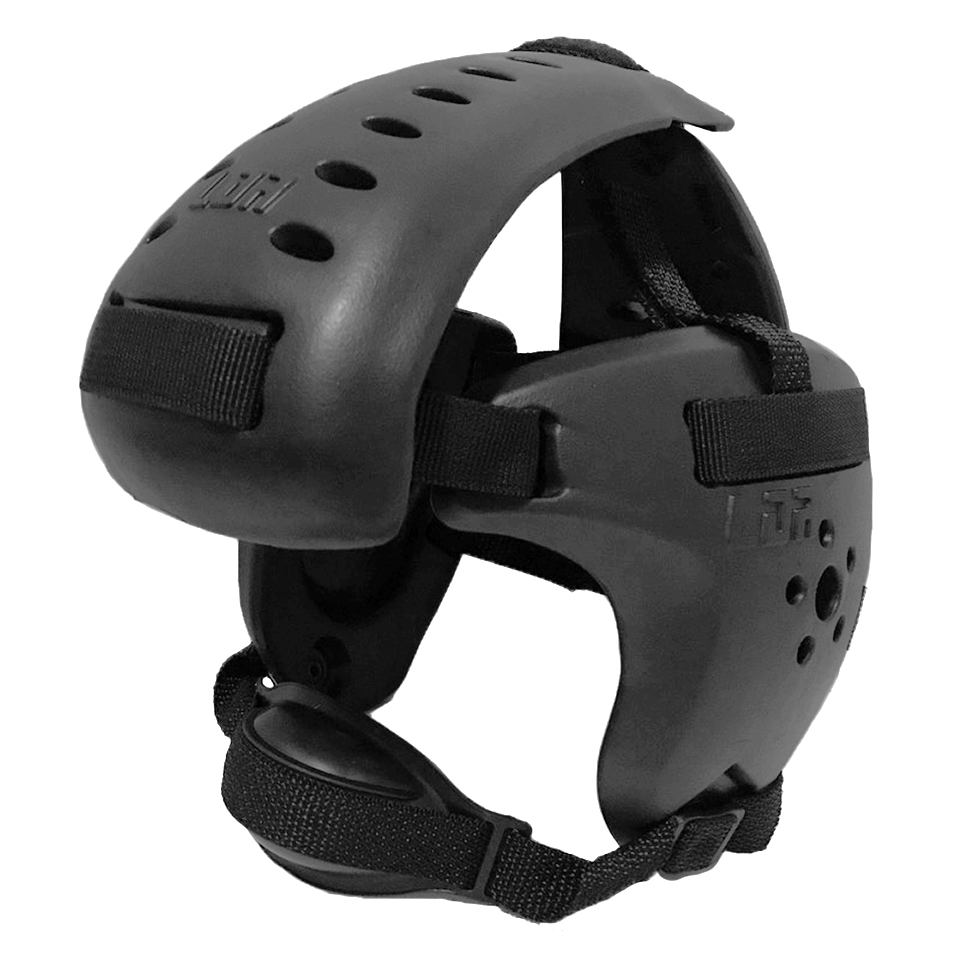 Wrestling Headgear, Adult Earguard XP-4 (Extra Rear Pad)-Black & Black Straps