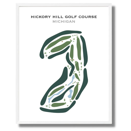 Hickory Hill Golf Course, Michigan - Printed Golf Courses