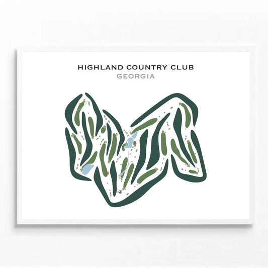 Highland Country Club, Georgia - Printed Golf Courses