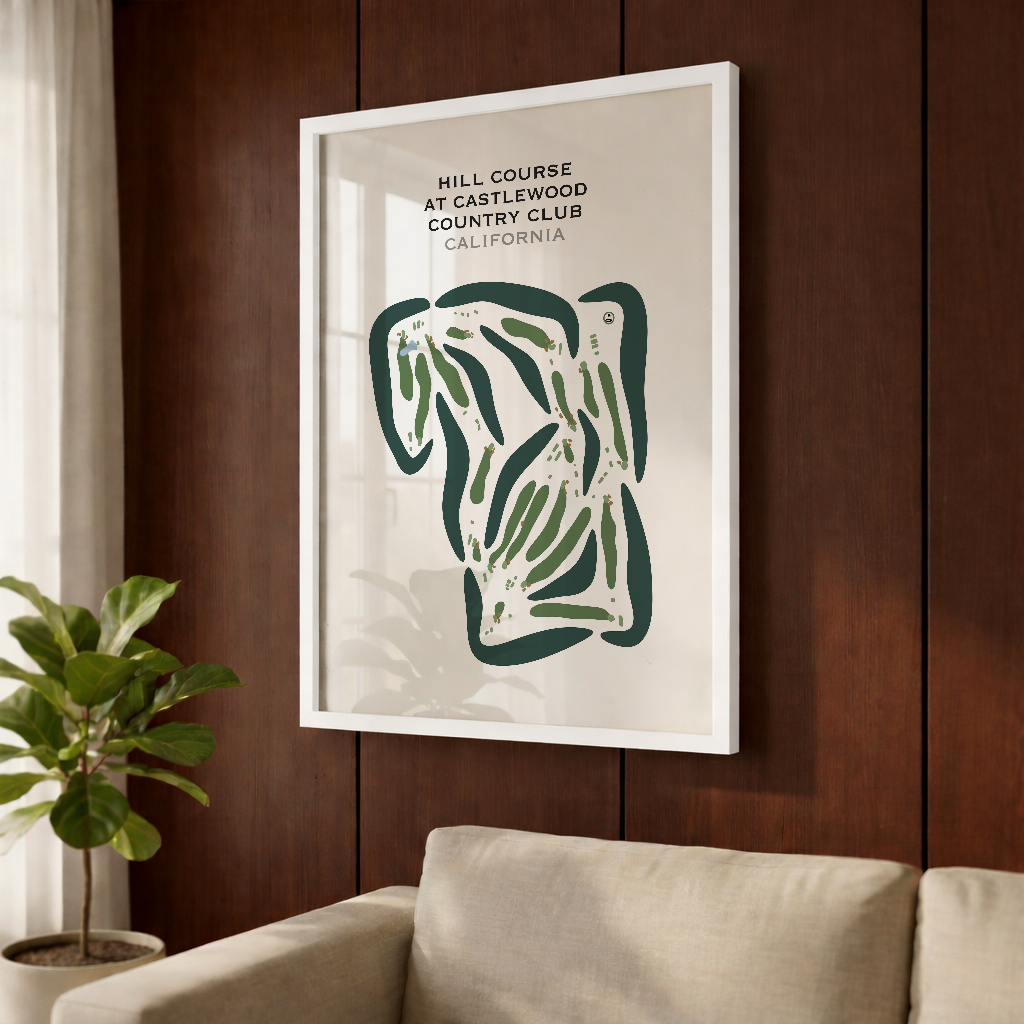 Hill Course at Castlewood Country Club, California - Printed Golf Courses