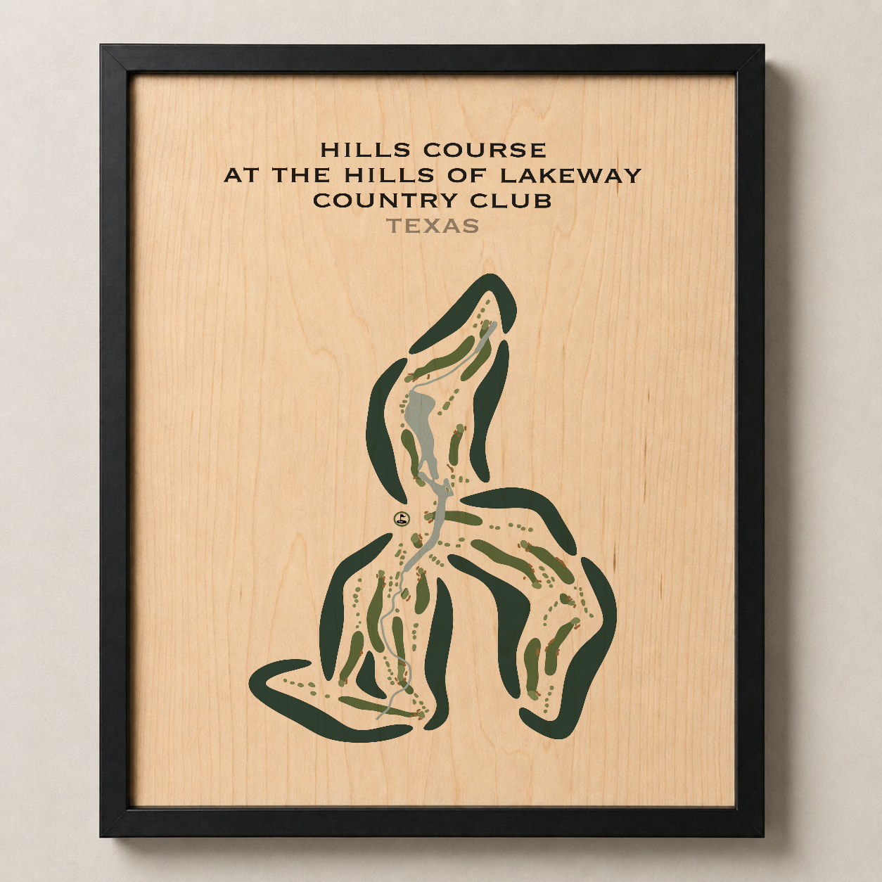 Hills Course at The Hills of Lakeway Country Club, Texas - Printed Golf Courses