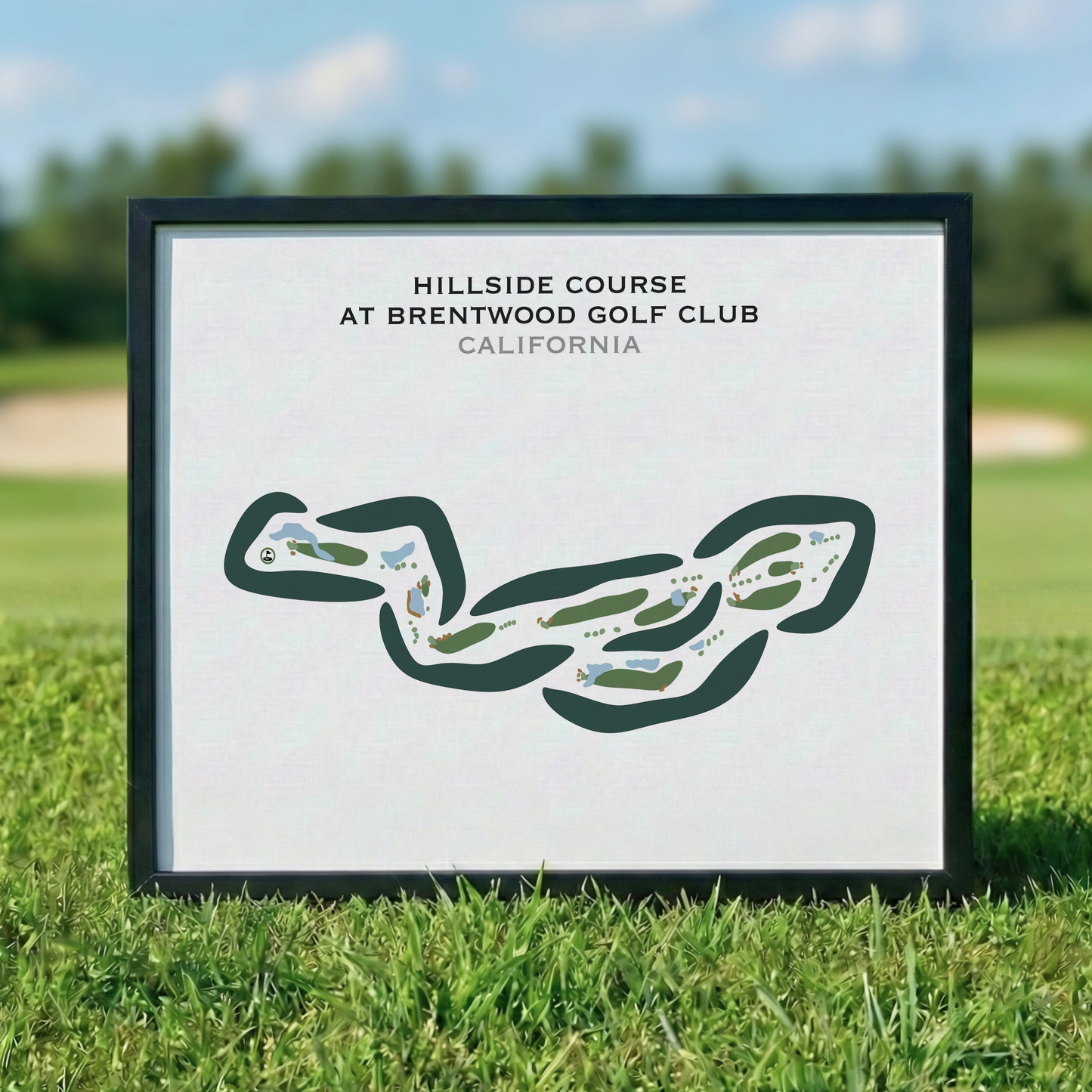 Hillside Course at Brentwood Golf Club, California - Printed Golf Courses