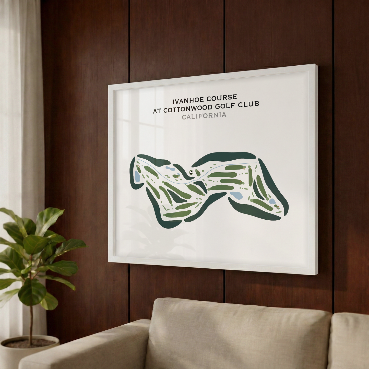 Ivanhoe Course at Cottonwood Golf Club, California - Printed Golf Courses