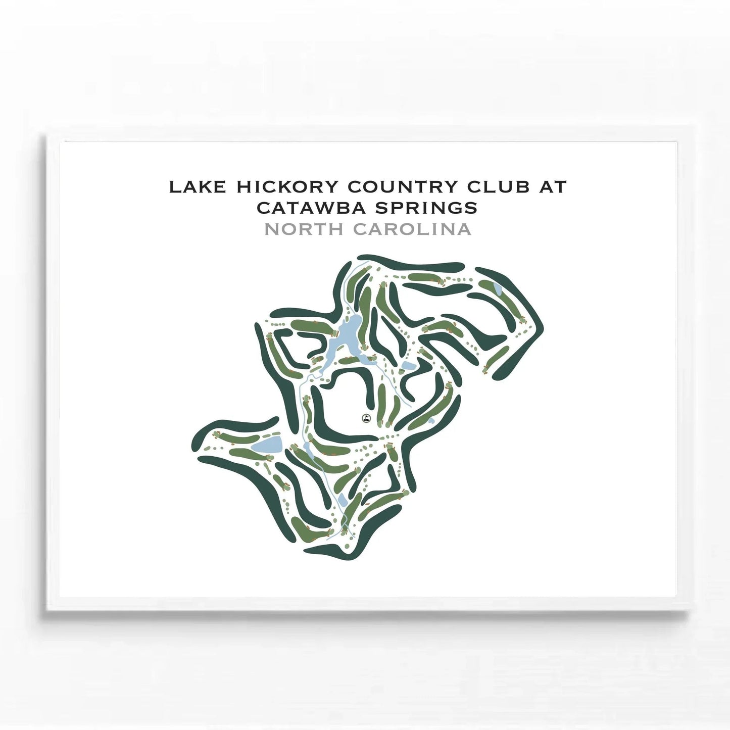 Lake Hickory Country Club Springs Clubhouse, North Carolina - Printed Golf Course