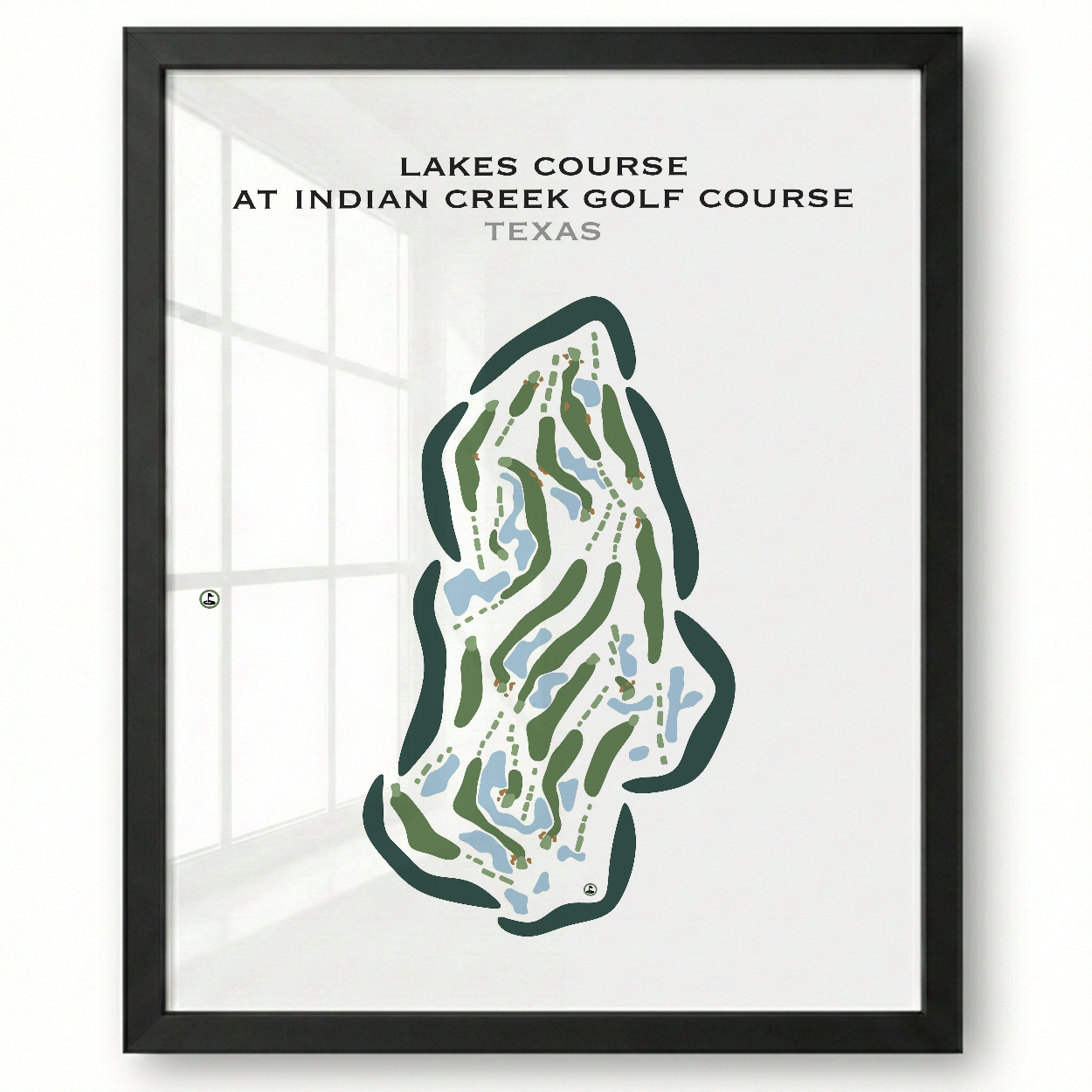 Lakes Course at Indian Creek Golf Course, Texas - Printed Golf Courses