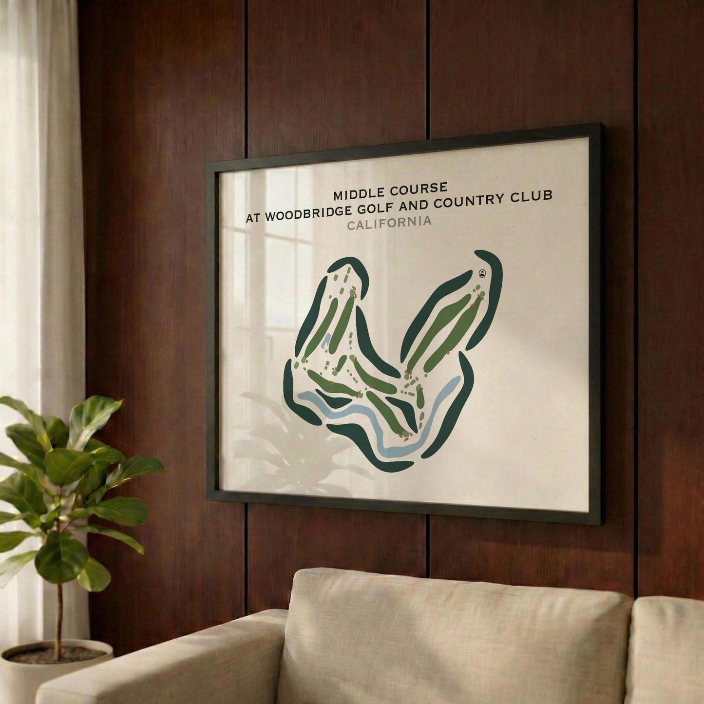 Middle Course at Woodbridge Golf & Country Club, California - Printed Golf Courses