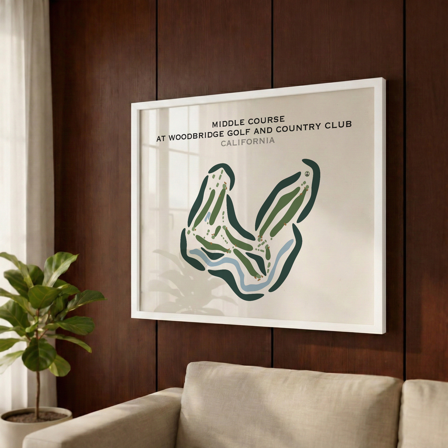 Middle Course at Woodbridge Golf & Country Club, California - Printed Golf Courses