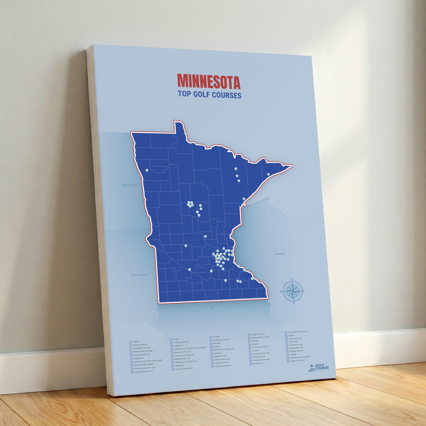 Map of Minnesota Golf Courses