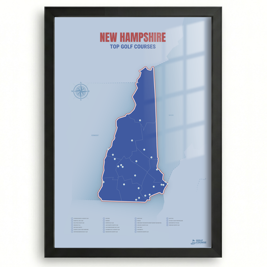 Map of New Hampshire Golf Courses