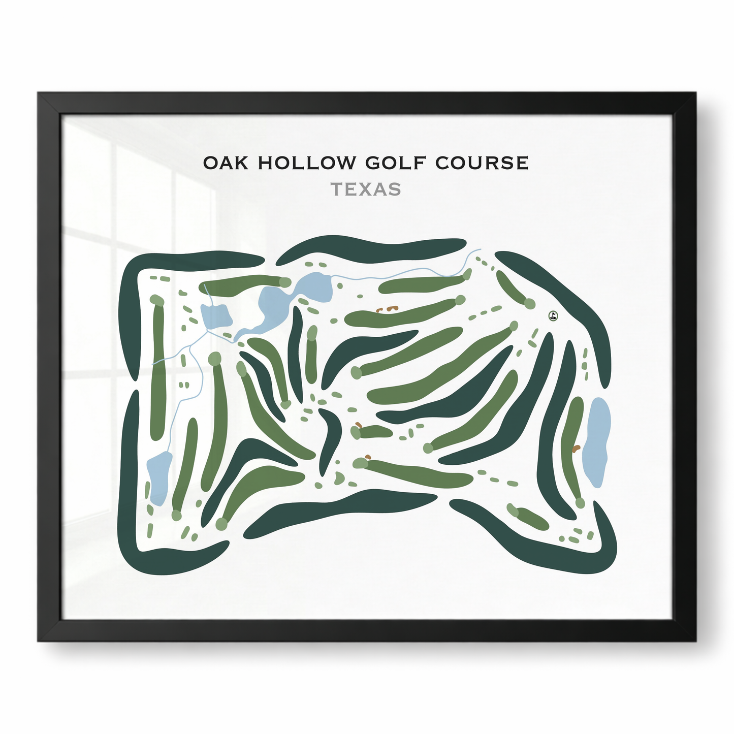 Oak Hollow Golf Course, Texas - Printed Golf Course