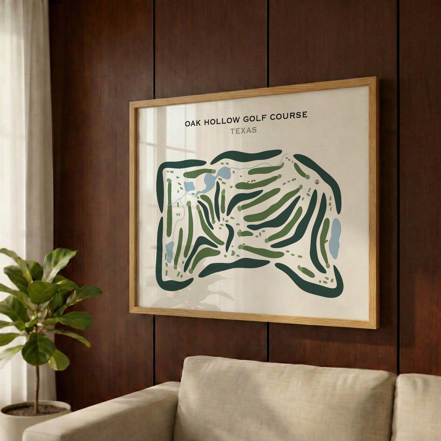 Oak Hollow Golf Course, Texas - Printed Golf Course