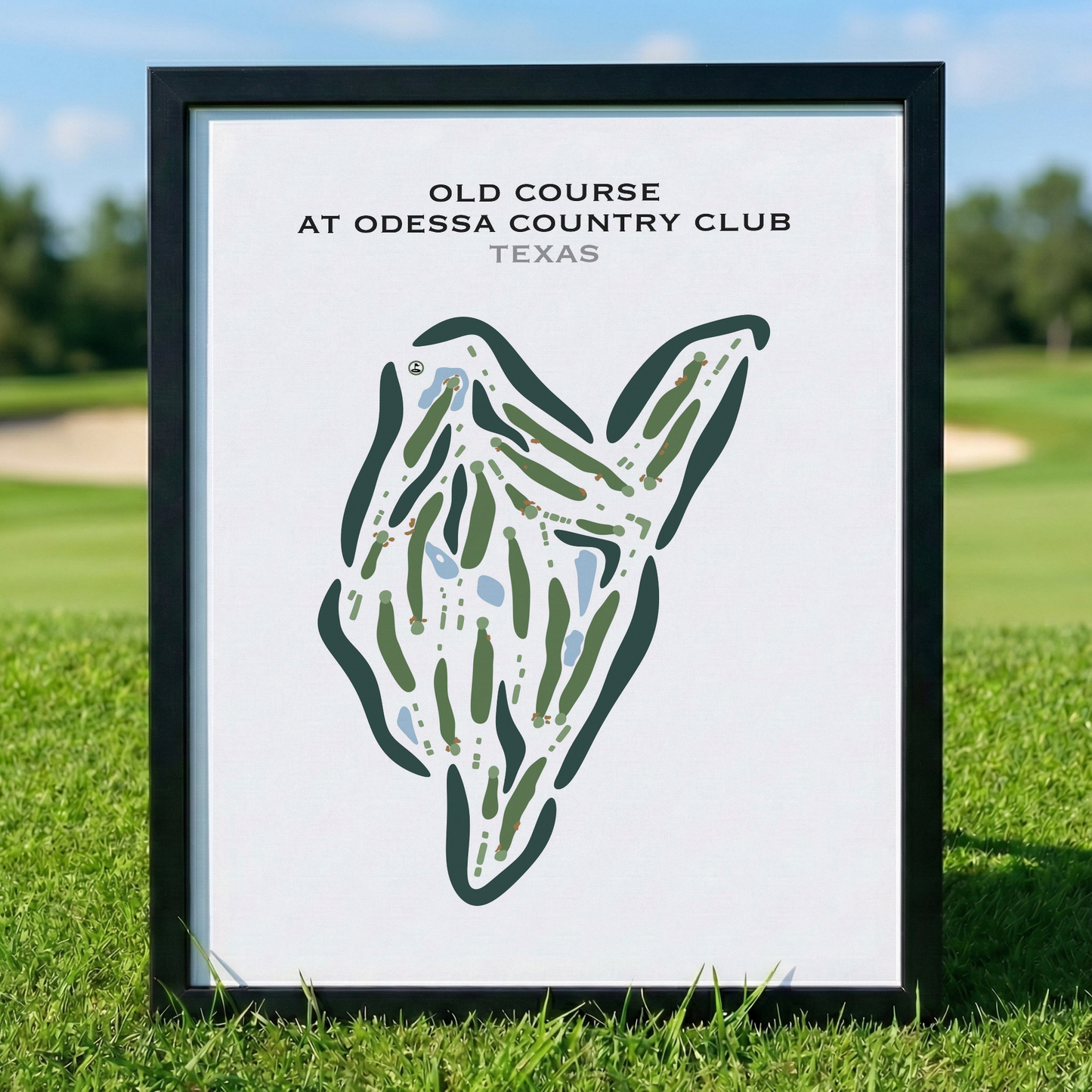 Old Course at Odessa Country Club, Texas - Printed Golf Courses