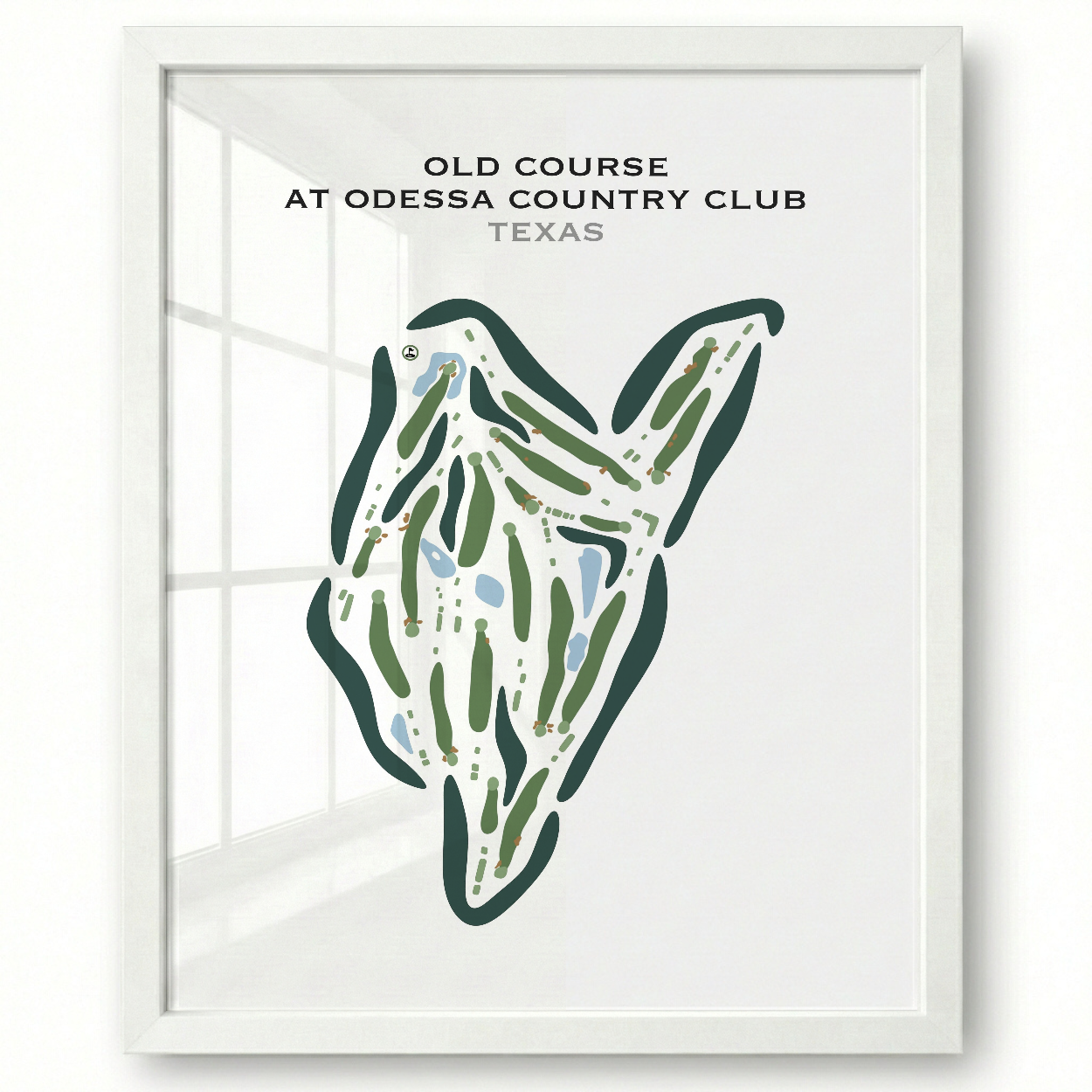 Old Course at Odessa Country Club, Texas - Printed Golf Courses