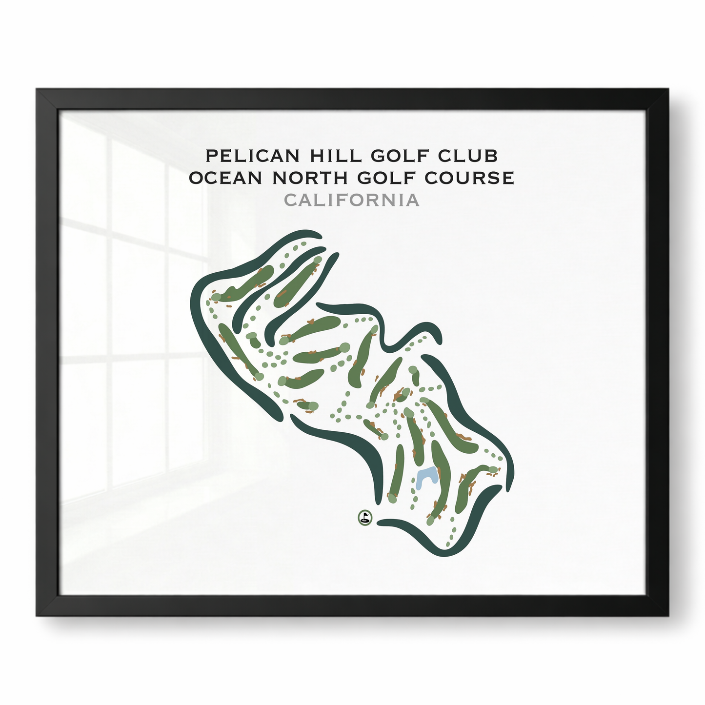 Pelican Hill Golf Club Ocean North Golf Course, California - Printed Golf Courses