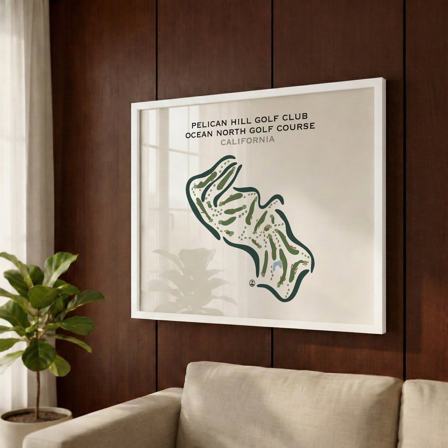 Pelican Hill Golf Club Ocean North Golf Course, California - Printed Golf Courses