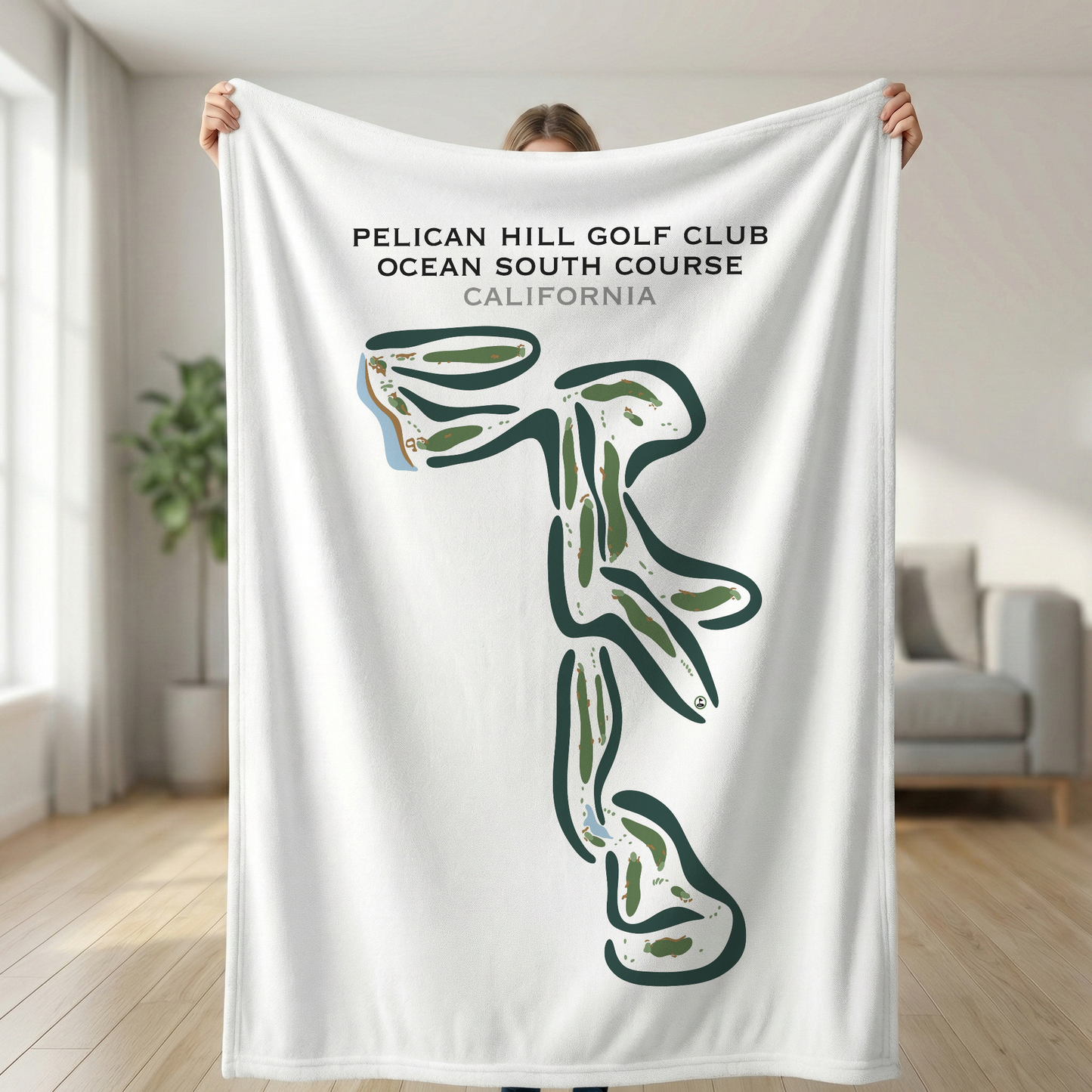 Pelican Hill Golf Club Ocean South Golf Course, California - Printed Golf Courses