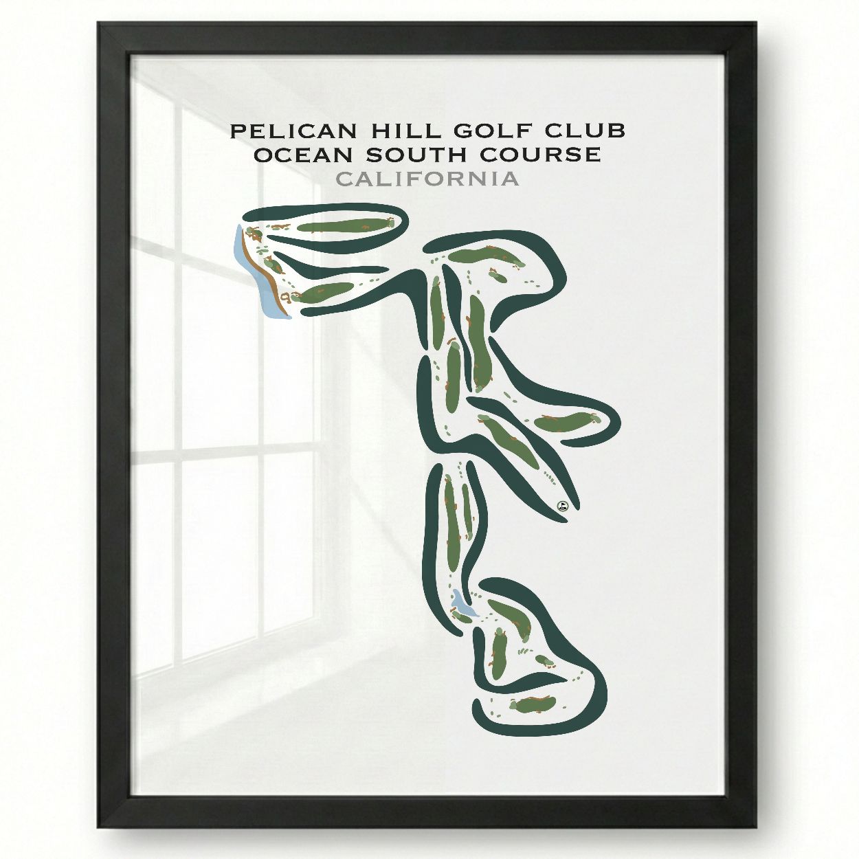 Pelican Hill Golf Club Ocean South Golf Course, California - Printed Golf Courses