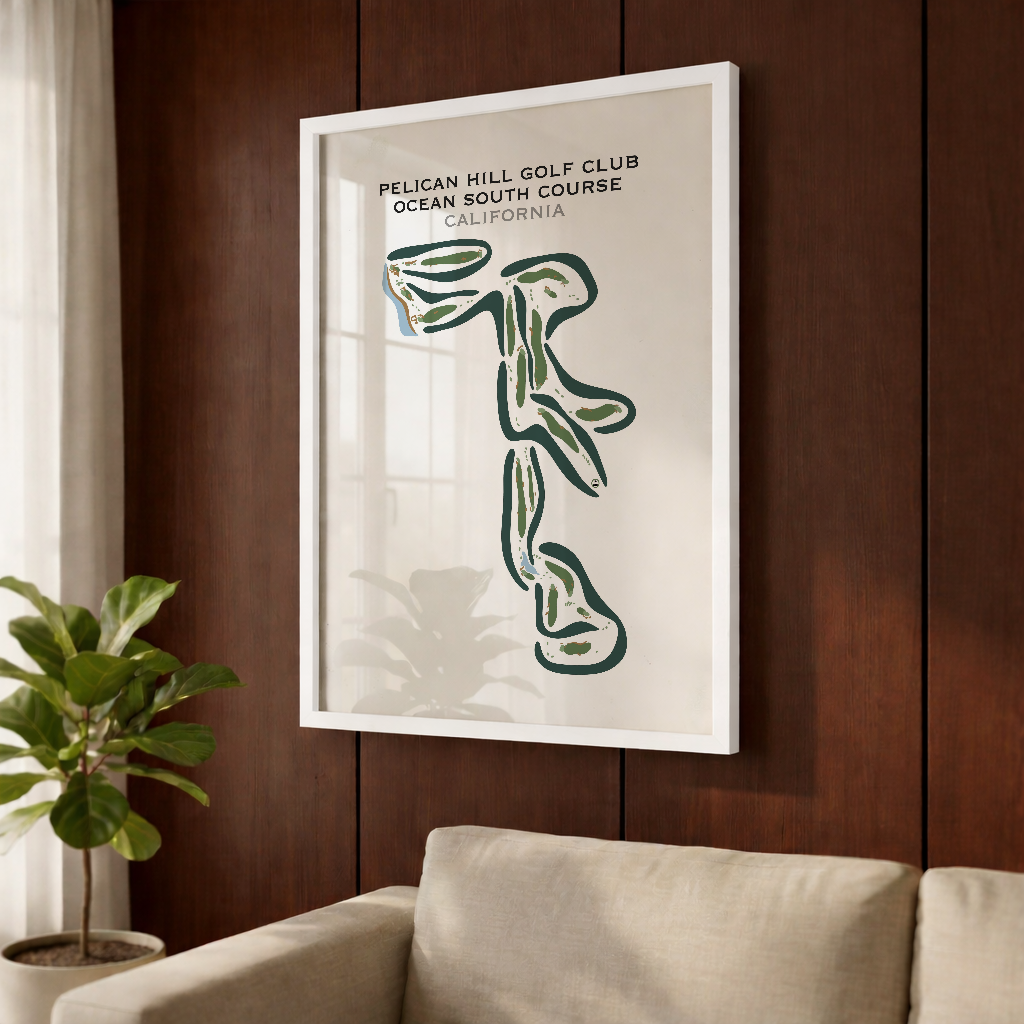 Pelican Hill Golf Club Ocean South Golf Course, California - Printed Golf Courses