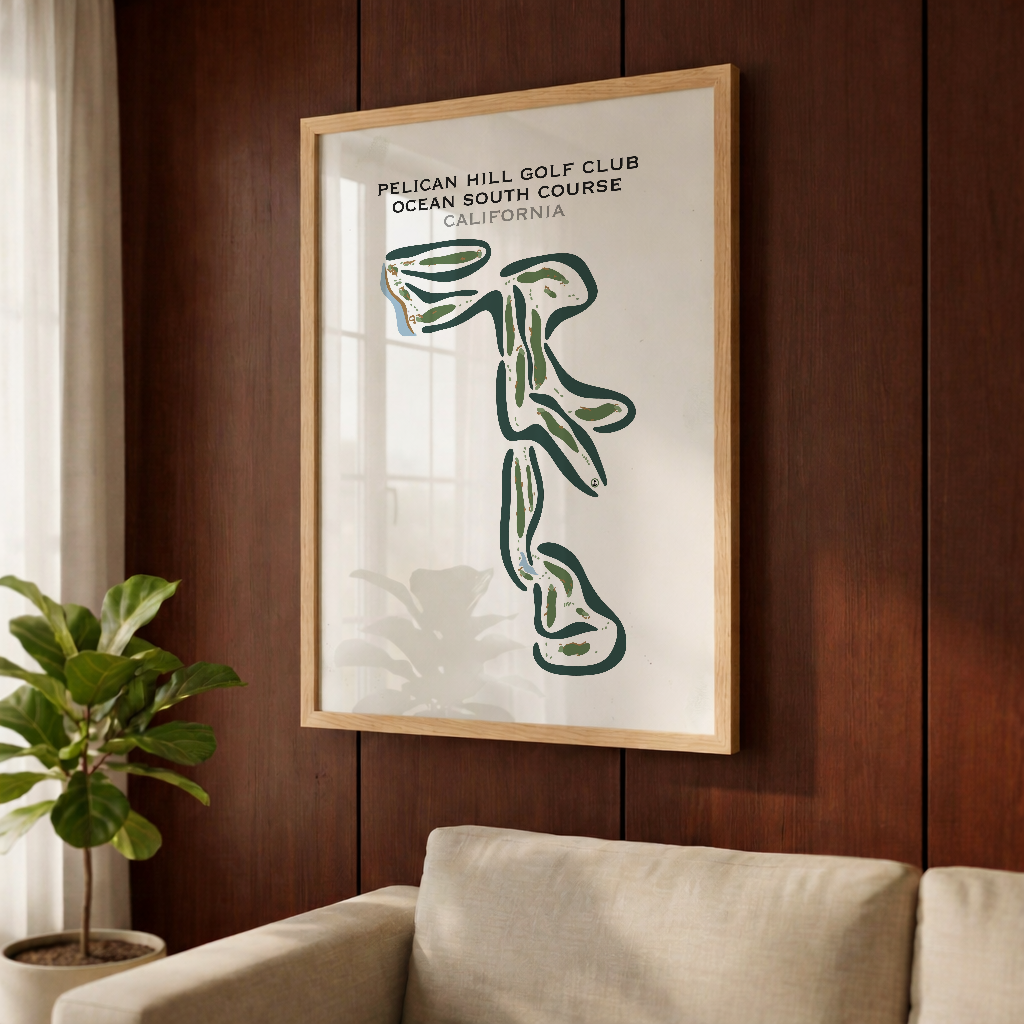 Pelican Hill Golf Club Ocean South Golf Course, California - Printed Golf Courses