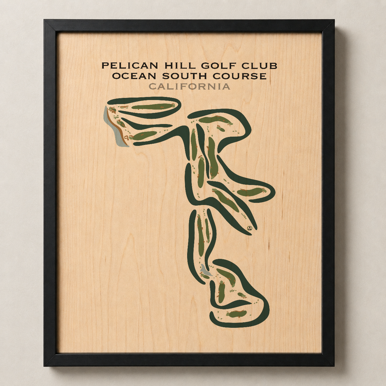 Pelican Hill Golf Club Ocean South Golf Course, California - Printed Golf Courses