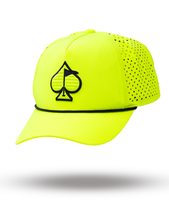 Perforated Golf Rope Hat - Highlighter Yellow