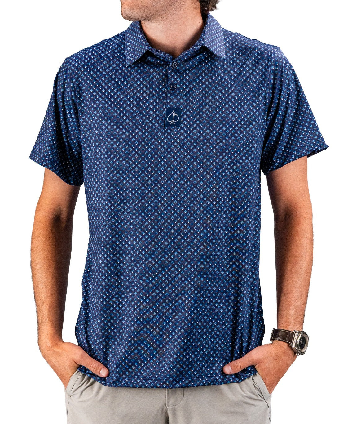 Blue Geo Golf Polo