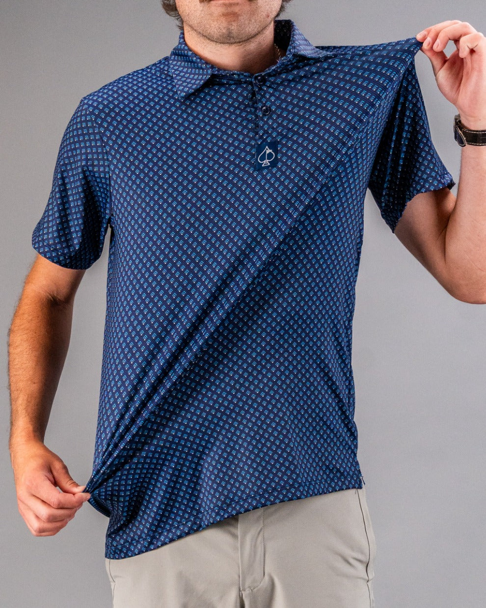 Blue Geo Golf Polo