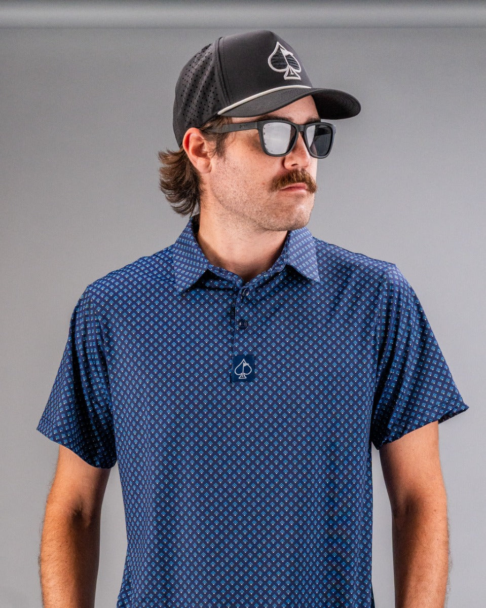 Blue Geo Golf Polo