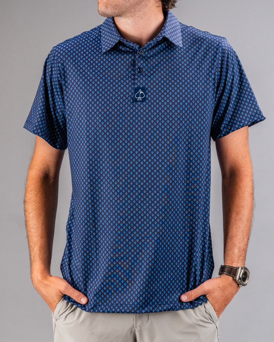 Blue Geo Golf Polo