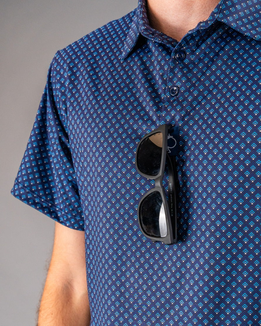 Blue Geo Golf Polo