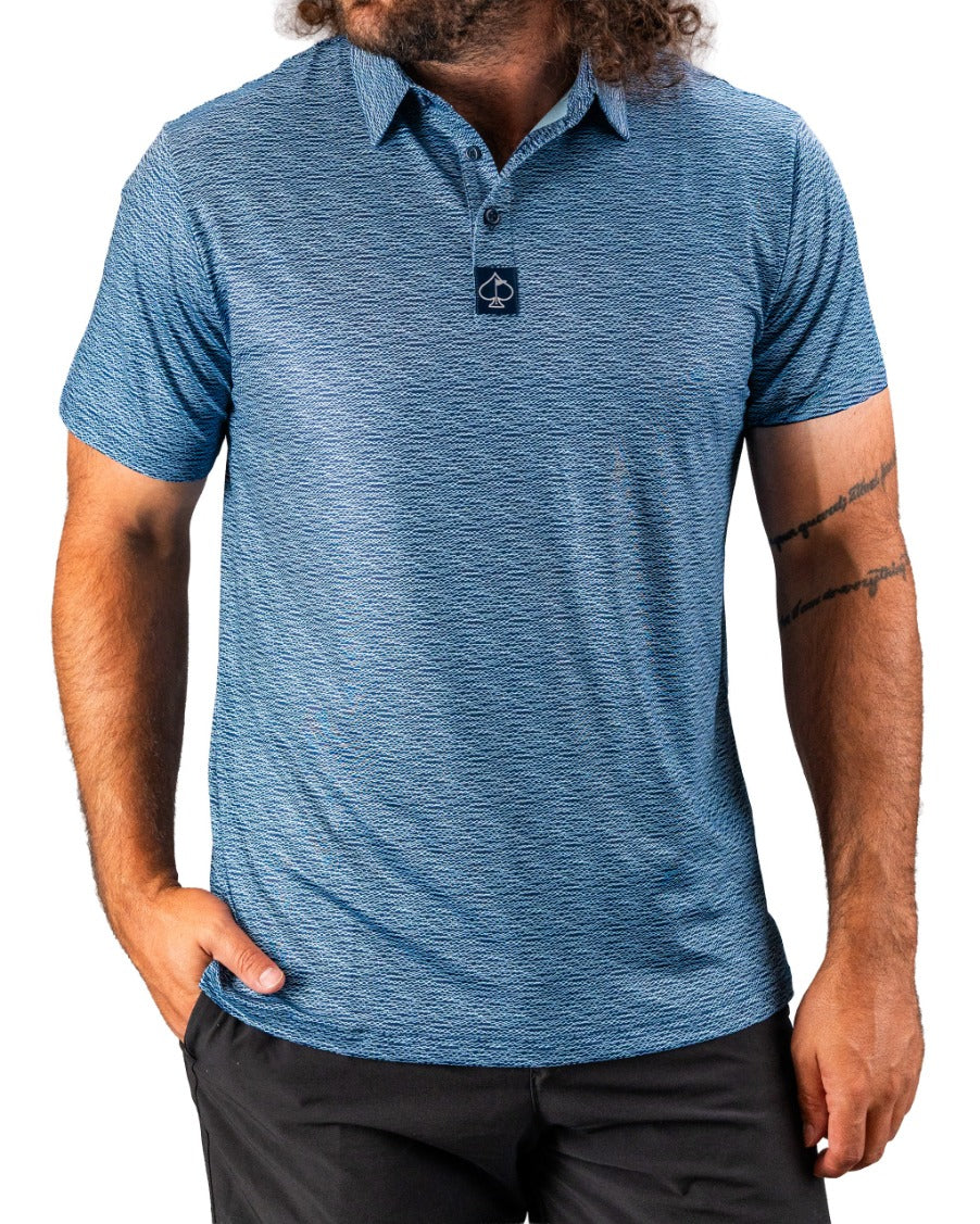 Squiggle Blue Golf Polo